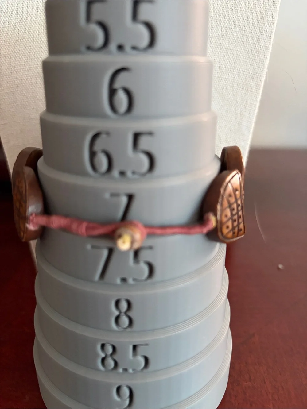 Hand Carved Wood Oval Link Bracelet